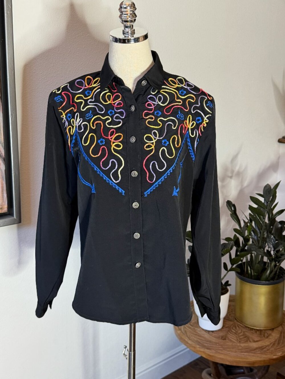 Vintage Saddle Ridge Collection Western Shirt Confetti Ribbon Women's Medium